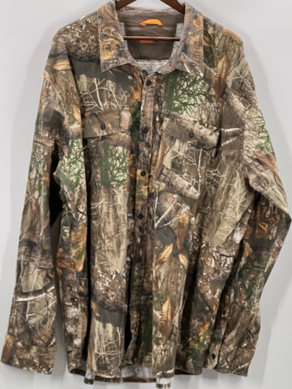 246 Magellan Men's Camo Button-Up Hunting Jacket - Realtree-Style Green/Brown